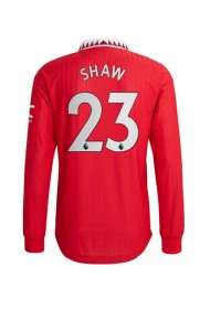 Fotbalové Dres Manchester United Luke Shaw #23 Domácí Oblečení 2022-23 Dlouhý Rukáv